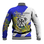 Canterbury Bankstown Bulldogs Baseball Jacket Golden Wattle Floral Polynesian - Australian Flower - Rugby Mascot