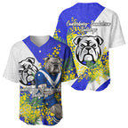 Canterbury Bankstown Bulldogs Baseball Jersey Golden Wattle Floral Polynesian - Australian Flower - Rugby Mascot