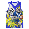 Canterbury Bankstown Bulldogs Basketball Jersey Golden Wattle Floral Polynesian - Australian Flower - Rugby Mascot