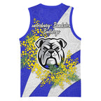 Canterbury Bankstown Bulldogs Basketball Jersey Golden Wattle Floral Polynesian - Australian Flower - Rugby Mascot
