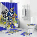 Canterbury Bankstown Bulldogs Bathroom Set Golden Wattle Floral Polynesian - Australian Flower - Rugby Mascot