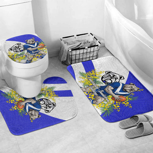 Canterbury Bankstown Bulldogs Bathroom Set Golden Wattle Floral Polynesian - Australian Flower - Rugby Mascot