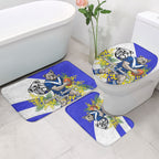Canterbury Bankstown Bulldogs Bathroom Set Golden Wattle Floral Polynesian - Australian Flower - Rugby Mascot