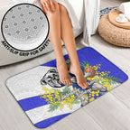 Canterbury Bankstown Bulldogs Bathroom Set Golden Wattle Floral Polynesian - Australian Flower - Rugby Mascot