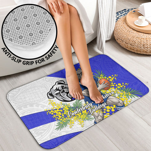 Canterbury Bankstown Bulldogs Bathroom Set Golden Wattle Floral Polynesian - Australian Flower - Rugby Mascot