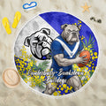 Canterbury Bankstown Bulldogs Beach Blanket Golden Wattle Floral Polynesian - Australian Flower - Rugby Mascot