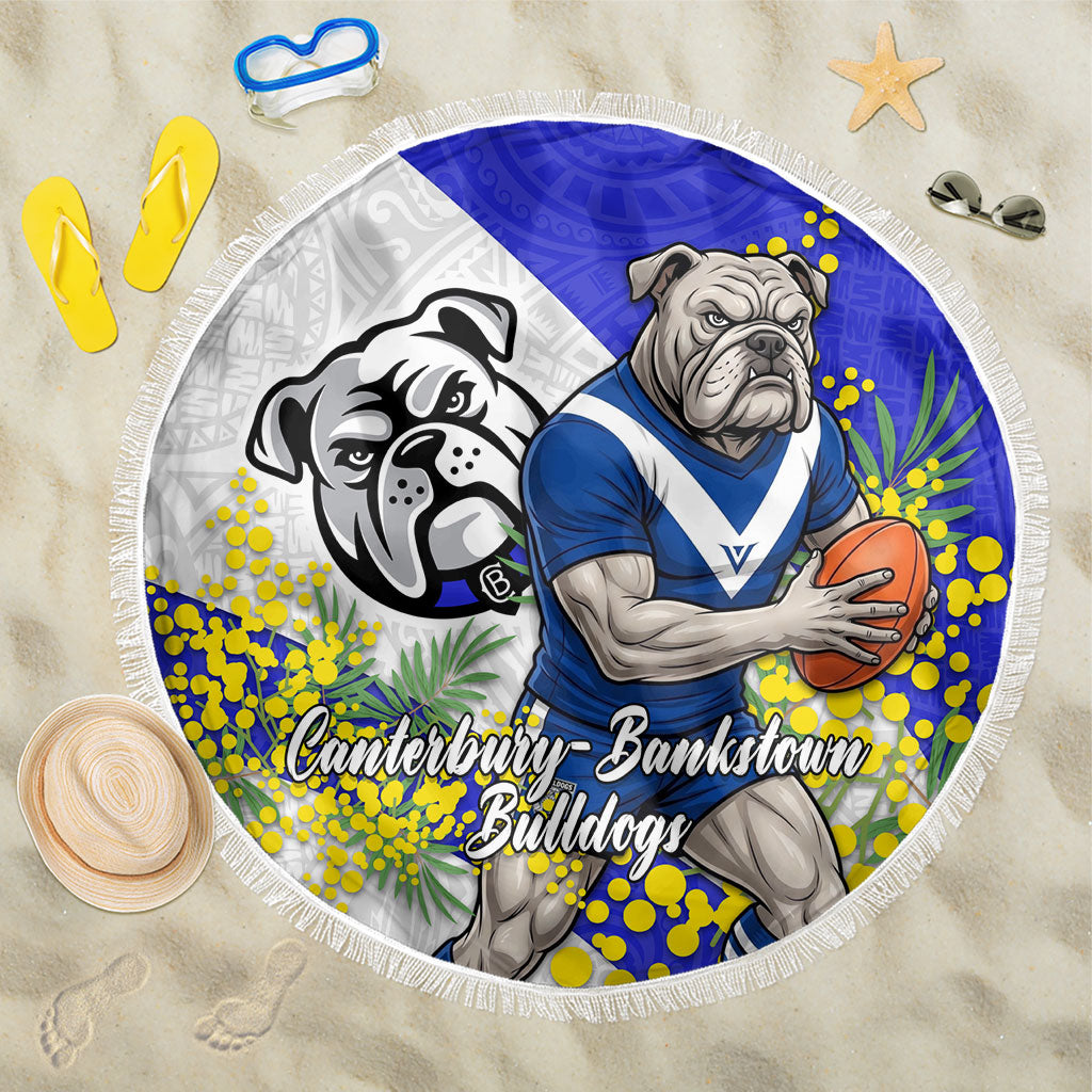 Canterbury Bankstown Bulldogs Beach Blanket Golden Wattle Floral Polynesian - Australian Flower - Rugby Mascot