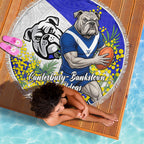 Canterbury Bankstown Bulldogs Beach Blanket Golden Wattle Floral Polynesian - Australian Flower - Rugby Mascot