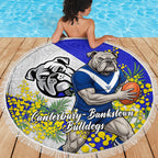 Canterbury Bankstown Bulldogs Beach Blanket Golden Wattle Floral Polynesian - Australian Flower - Rugby Mascot