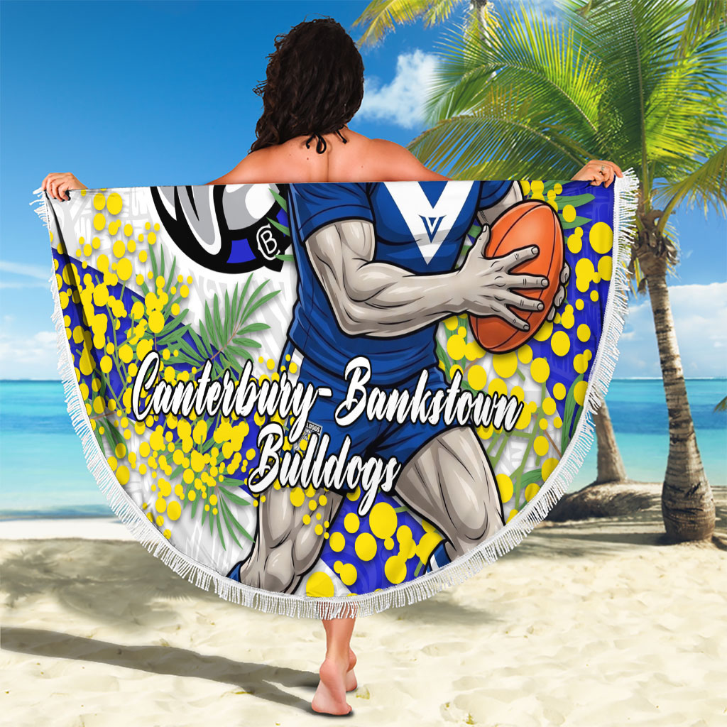 Canterbury Bankstown Bulldogs Beach Blanket Golden Wattle Floral Polynesian - Australian Flower - Rugby Mascot