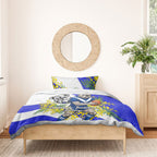 Canterbury Bankstown Bulldogs Bedding Set Golden Wattle Floral Polynesian - Australian Flower - Rugby Mascot