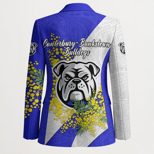 Canterbury Bankstown Bulldogs Blazer Golden Wattle Floral Polynesian - Australian Flower - Rugby Mascot