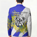 Canterbury Bankstown Bulldogs Blazer Golden Wattle Floral Polynesian - Australian Flower - Rugby Mascot