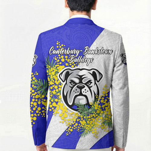 Canterbury Bankstown Bulldogs Blazer Golden Wattle Floral Polynesian - Australian Flower - Rugby Mascot