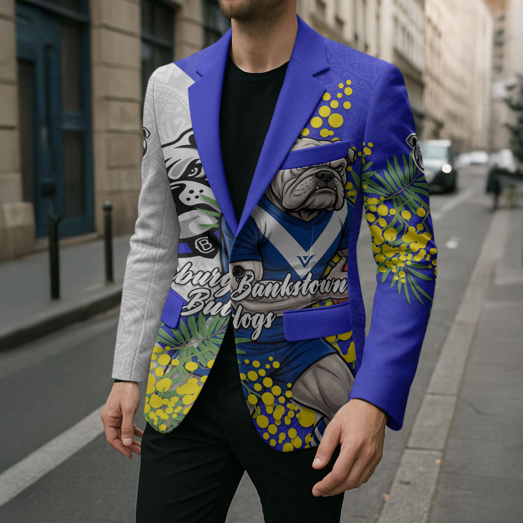 Canterbury Bankstown Bulldogs Blazer Golden Wattle Floral Polynesian - Australian Flower - Rugby Mascot