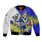 Canterbury Bankstown Bulldogs Bomber Jacket Golden Wattle Floral Polynesian - Australian Flower - Rugby Mascot