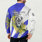 Canterbury Bankstown Bulldogs Button Sweatshirt Golden Wattle Floral Polynesian - Australian Flower - Rugby Mascot
