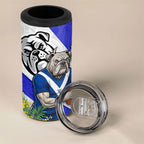 Canterbury Bankstown Bulldogs 4 in 1 Can Cooler Tumbler Golden Wattle Floral Polynesian - Australian Flower - Rugby Mascot