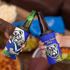 Canterbury Bankstown Bulldogs 4 in 1 Can Cooler Tumbler Golden Wattle Floral Polynesian - Australian Flower - Rugby Mascot