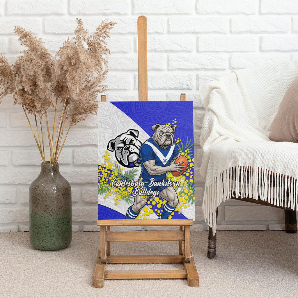 Canterbury Bankstown Bulldogs Canvas Wall Art Golden Wattle Floral Polynesian - Australian Flower - Rugby Mascot