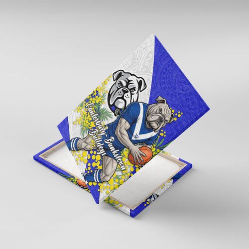 Canterbury Bankstown Bulldogs Canvas Wall Art Golden Wattle Floral Polynesian - Australian Flower - Rugby Mascot
