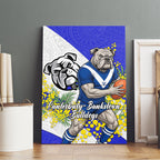 Canterbury Bankstown Bulldogs Canvas Wall Art Golden Wattle Floral Polynesian - Australian Flower - Rugby Mascot