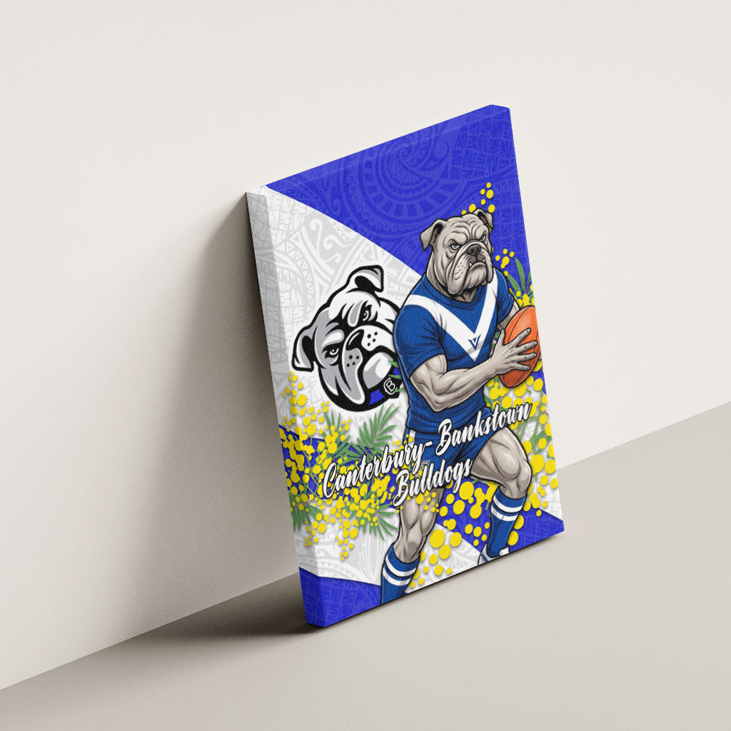 Canterbury Bankstown Bulldogs Canvas Wall Art Golden Wattle Floral Polynesian - Australian Flower - Rugby Mascot
