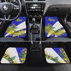Canterbury Bankstown Bulldogs Car Mats Golden Wattle Floral Polynesian - Australian Flower - Rugby Mascot