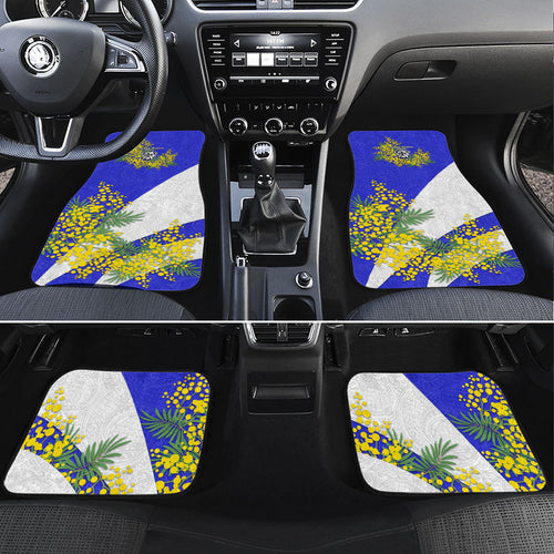 Canterbury Bankstown Bulldogs Car Mats Golden Wattle Floral Polynesian - Australian Flower - Rugby Mascot