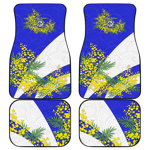Canterbury Bankstown Bulldogs Car Mats Golden Wattle Floral Polynesian - Australian Flower - Rugby Mascot