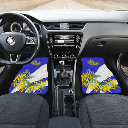 Canterbury Bankstown Bulldogs Car Mats Golden Wattle Floral Polynesian - Australian Flower - Rugby Mascot