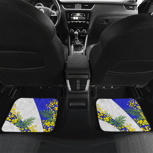 Canterbury Bankstown Bulldogs Car Mats Golden Wattle Floral Polynesian - Australian Flower - Rugby Mascot