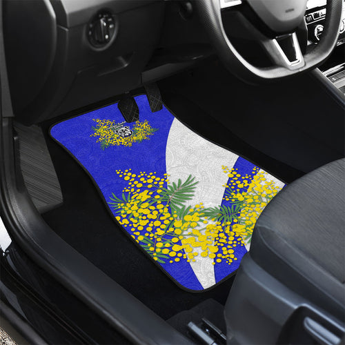 Canterbury Bankstown Bulldogs Car Mats Golden Wattle Floral Polynesian - Australian Flower - Rugby Mascot