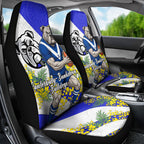 Canterbury Bankstown Bulldogs Car Seat Cover Golden Wattle Floral Polynesian - Australian Flower - Rugby Mascot