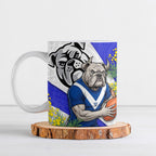 Canterbury Bankstown Bulldogs Ceramic Mug Golden Wattle Floral Polynesian - Australian Flower - Rugby Mascot