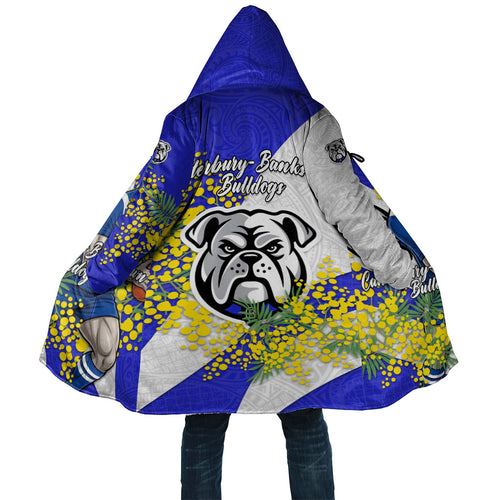 Canterbury Bankstown Bulldogs Cloak Golden Wattle Floral Polynesian - Australian Flower - Rugby Mascot