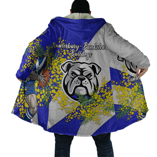 Canterbury Bankstown Bulldogs Cloak Golden Wattle Floral Polynesian - Australian Flower - Rugby Mascot