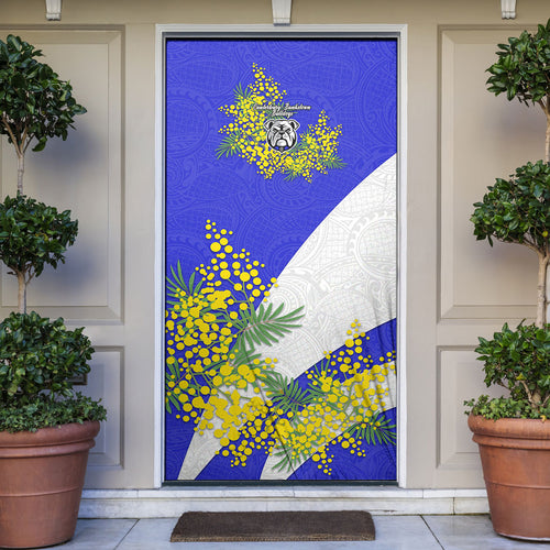 Canterbury Bankstown Bulldogs Door Cover Golden Wattle Floral Polynesian - Australian Flower - Rugby Mascot