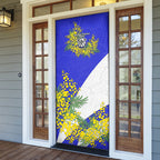 Canterbury Bankstown Bulldogs Door Cover Golden Wattle Floral Polynesian - Australian Flower - Rugby Mascot
