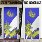 Canterbury Bankstown Bulldogs Door Cover Golden Wattle Floral Polynesian - Australian Flower - Rugby Mascot