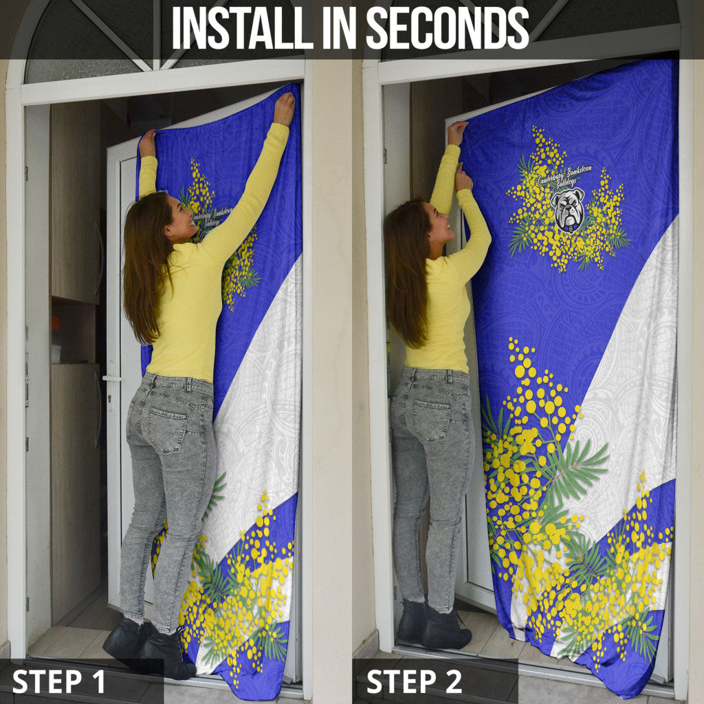 Canterbury Bankstown Bulldogs Door Cover Golden Wattle Floral Polynesian - Australian Flower - Rugby Mascot