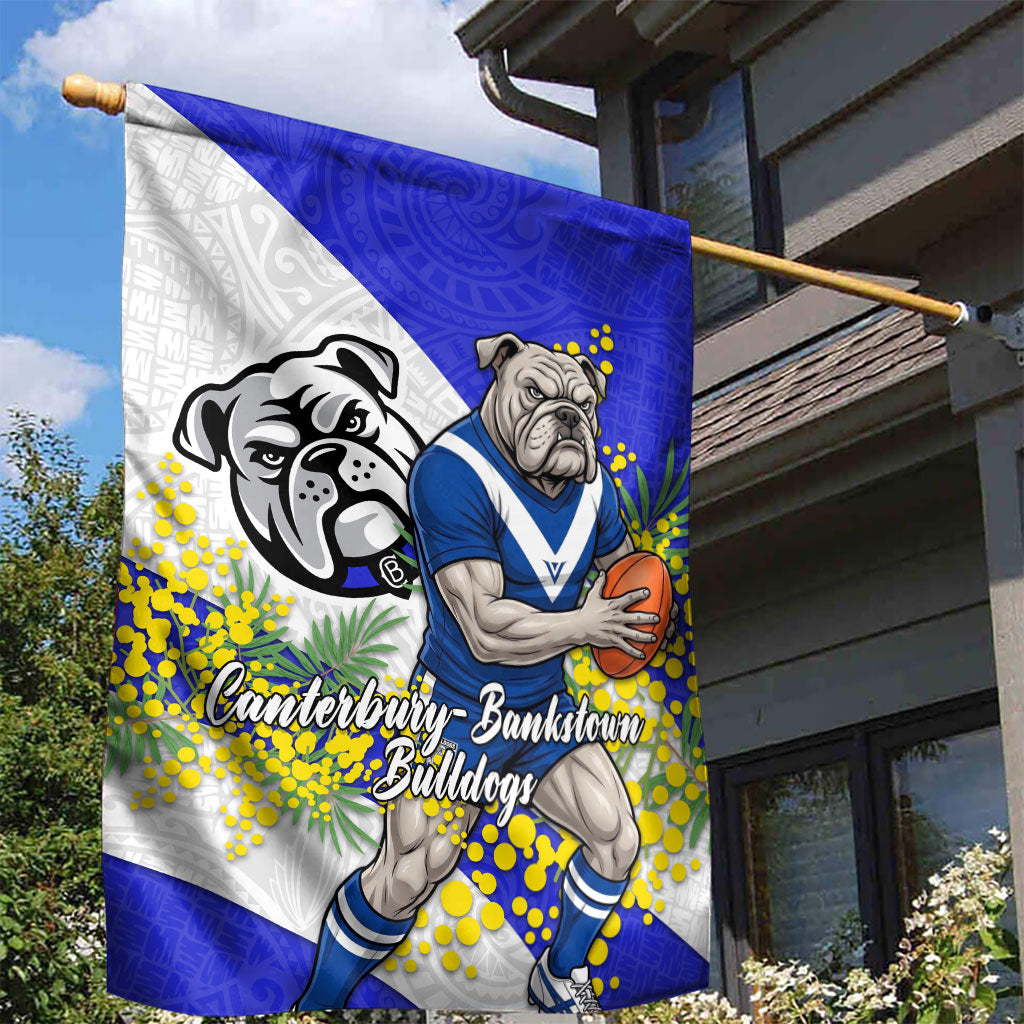 Canterbury Bankstown Bulldogs Garden Flag Golden Wattle Floral Polynesian - Australian Flower - Rugby Mascot