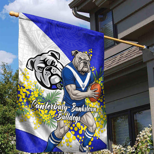 Canterbury Bankstown Bulldogs Garden Flag Golden Wattle Floral Polynesian - Australian Flower - Rugby Mascot