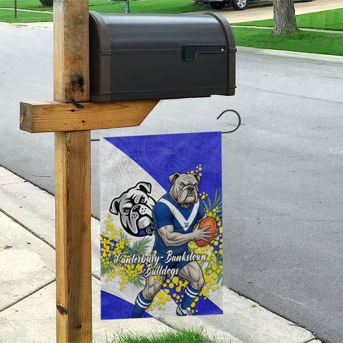 Canterbury Bankstown Bulldogs Garden Flag Golden Wattle Floral Polynesian - Australian Flower - Rugby Mascot