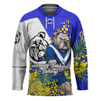 Canterbury Bankstown Bulldogs Hockey Jersey Golden Wattle Floral Polynesian - Australian Flower - Rugby Mascot