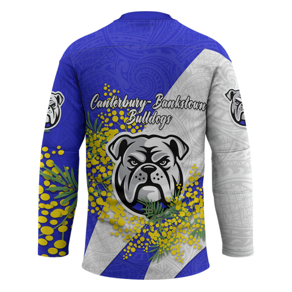 Canterbury Bankstown Bulldogs Hockey Jersey Golden Wattle Floral Polynesian - Australian Flower - Rugby Mascot