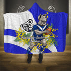 Canterbury Bankstown Bulldogs Hooded Blanket Golden Wattle Floral Polynesian - Australian Flower - Rugby Mascot