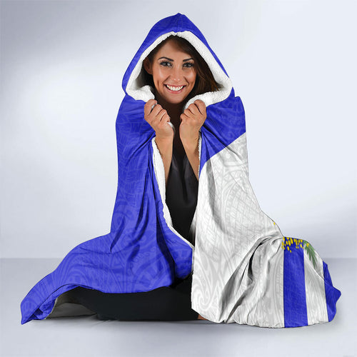 Canterbury Bankstown Bulldogs Hooded Blanket Golden Wattle Floral Polynesian - Australian Flower - Rugby Mascot