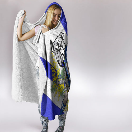 Canterbury Bankstown Bulldogs Hooded Blanket Golden Wattle Floral Polynesian - Australian Flower - Rugby Mascot