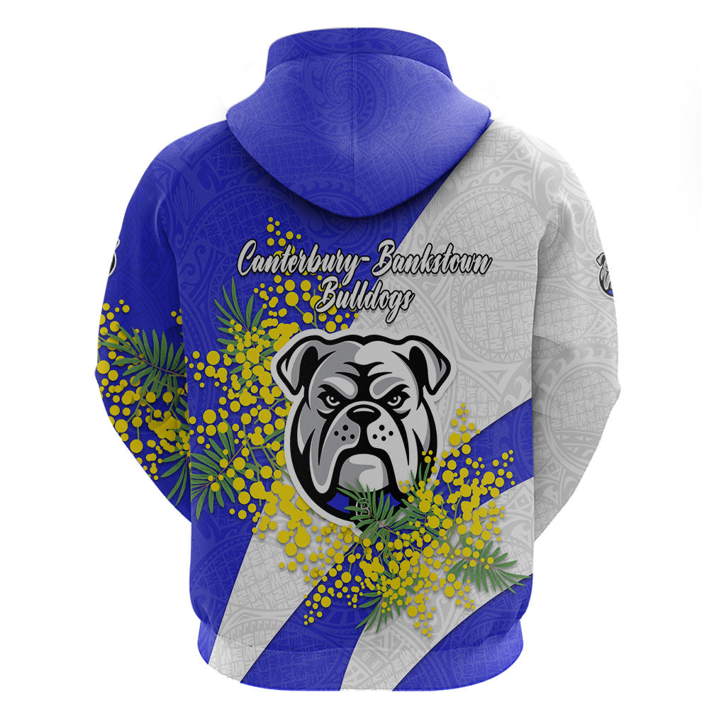 Canterbury Bankstown Bulldogs Hoodie Golden Wattle Floral Polynesian - Australian Flower - Rugby Mascot